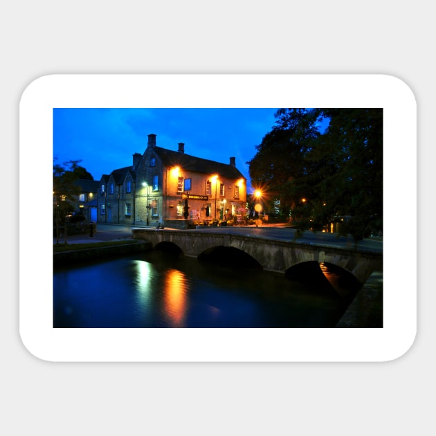 Kingsbridge Inn Bourton on the Water Cotswolds Sticker by AndyEvansPhotos